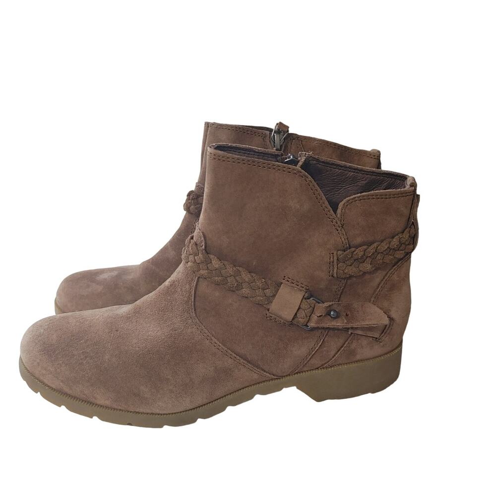 Teva Ankle Boots Delavina Suede Leather Brown Sz 8.5